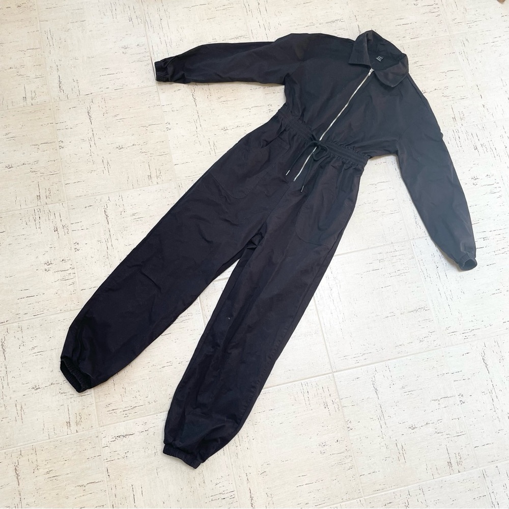 Indie Black Military Flight Suit Zipper Cotton Parachute Jumpsuit Coveralls 6 M - Picture 6 of 9